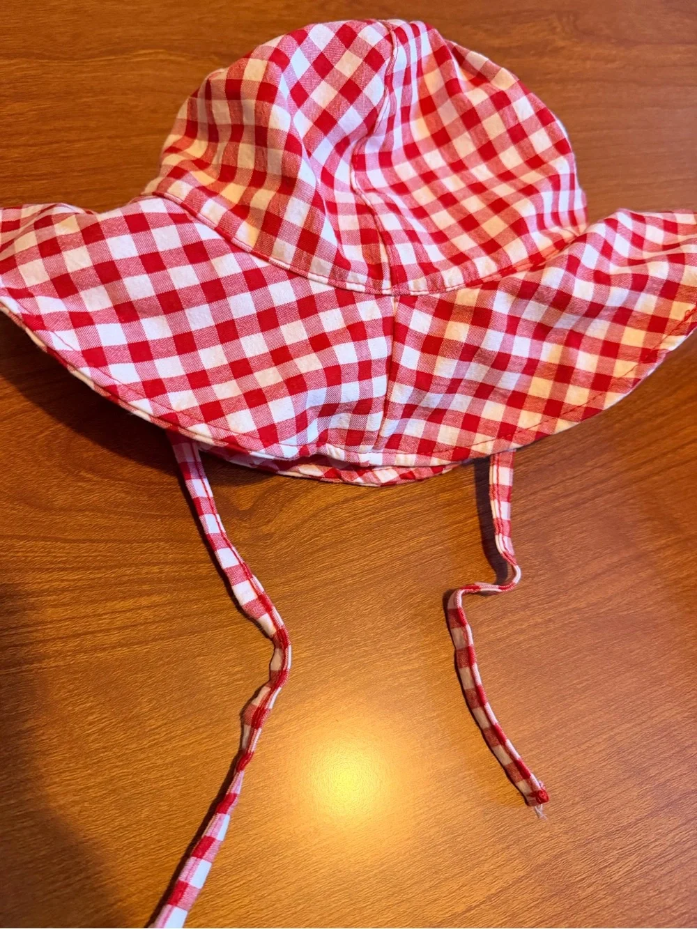 Baby Zara Red and White Gingham Sun Hat 6-12mo
